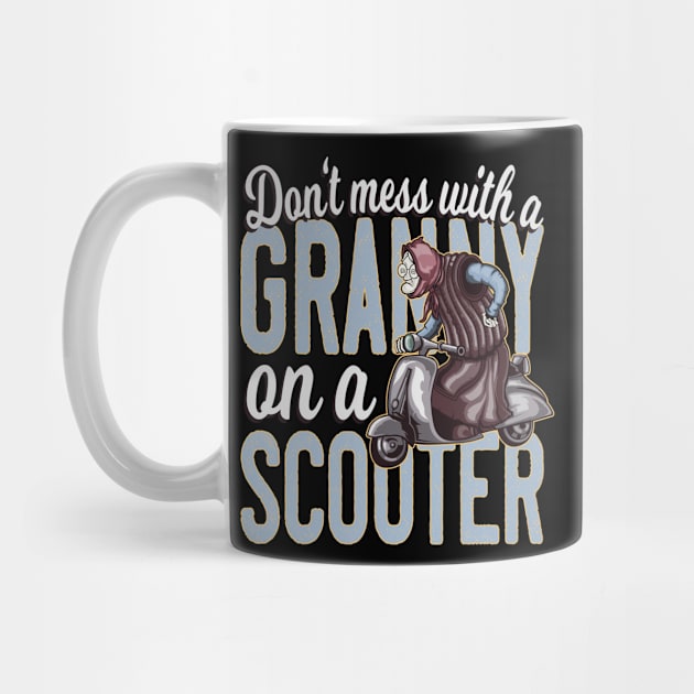 Funny Granny on a Scooter by Foxxy Merch